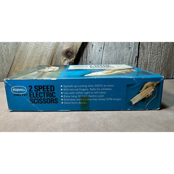 VTG 1960's Scovill Dritz 2 Speed Electric Scissors Tested Working With Box - Picture 3 of 10